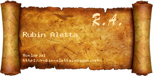 Rubin Aletta névjegykártya